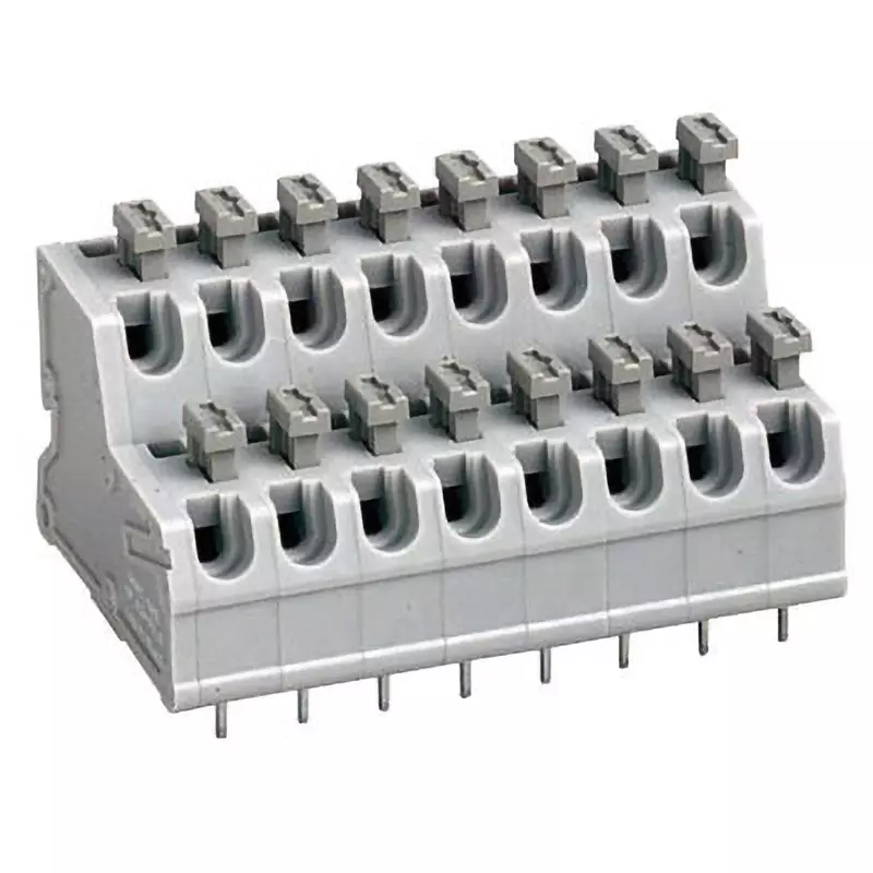 Sato Parts Screwless Terminal Block 2-Stage Type For Printed Circuit Boards, ML-1800-S1-16P