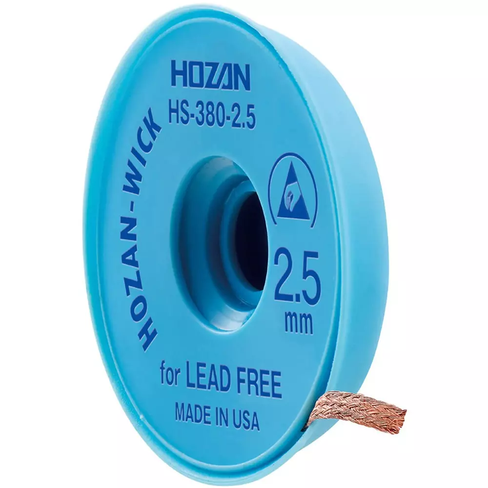 HOZAN Solder Absorption Line Desoldering Wick 2.5mm Width, HS-380-2.5