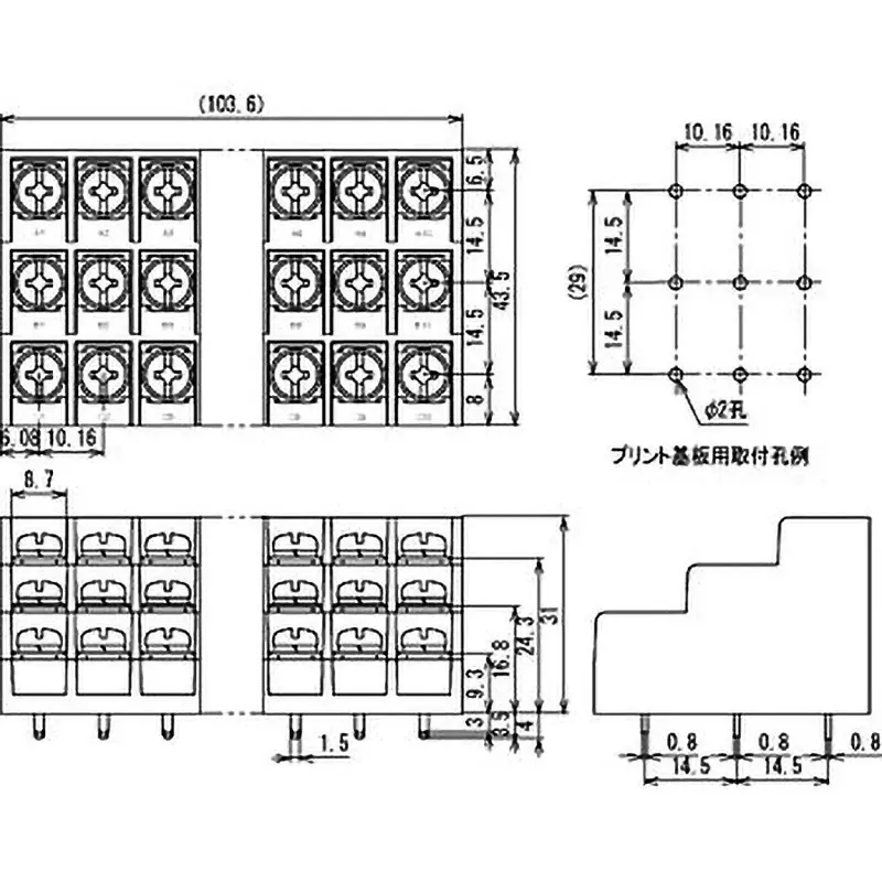 sato-parts-terminal-block-for-3-stage-pcb-30-pole-1000-m-or-more-dc500v-ml-50-w1bys-30p