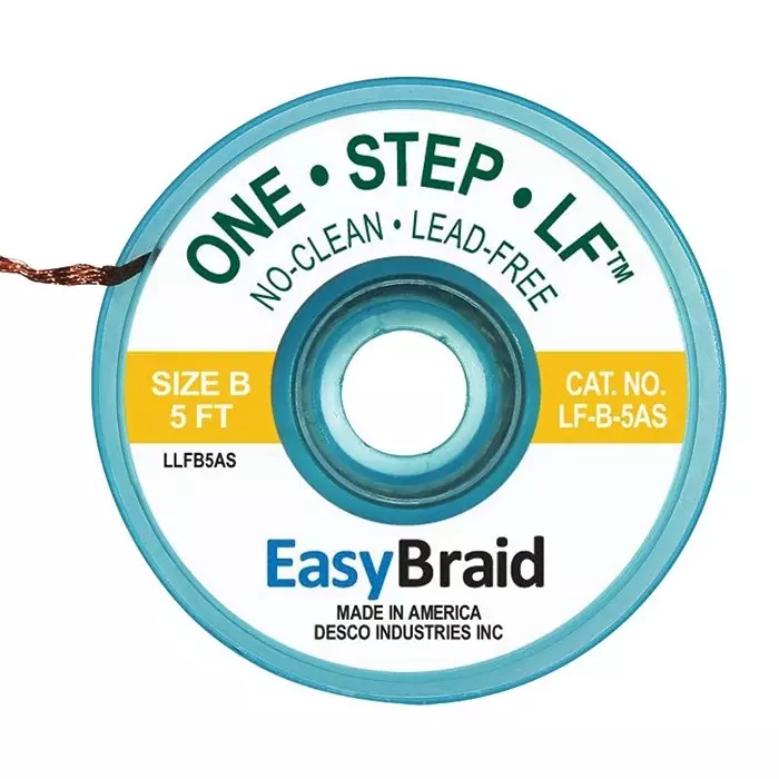 EASYBRAID Desoldering Braid, 0.05" X 5Ft, Yellow, LF-B-5AS