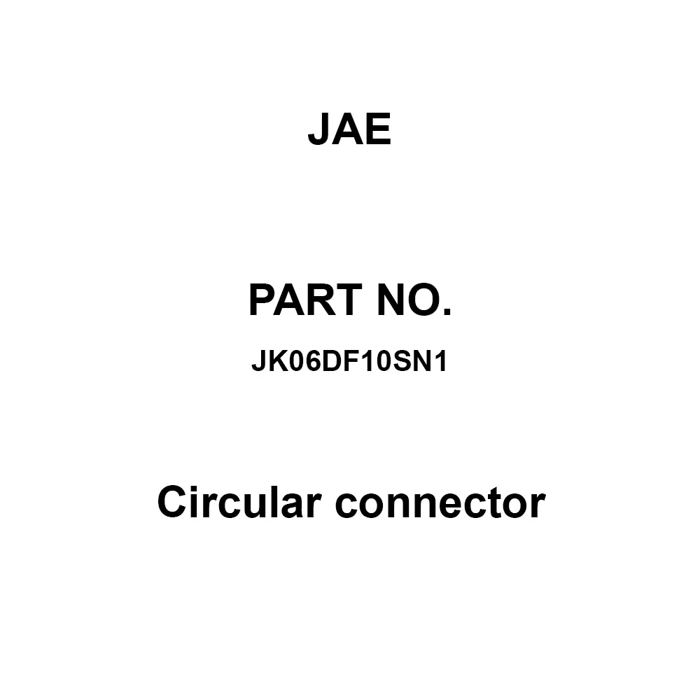 JAE Circular Connector 10 Pole 5000 mΩ Insulation Resistance, JK06DF10SN1 (5 Pcs)
