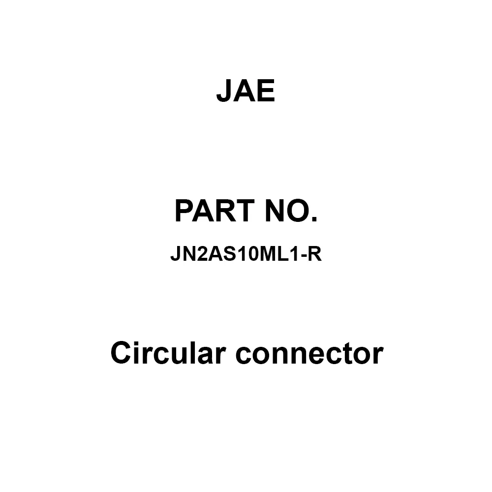 JAE Circular Connector 10 Pole 1000 mΩ Insulation Resistance, JN2AS10ML1-R