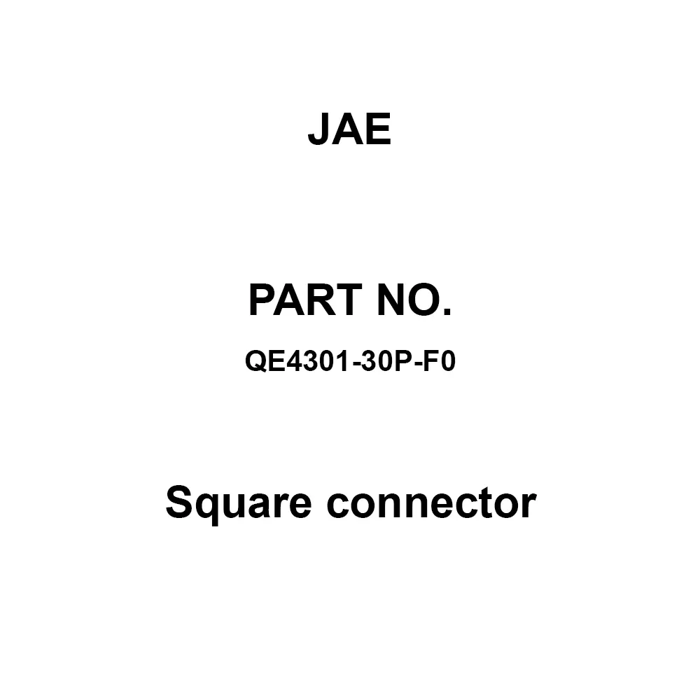 JAE Square Connector 30 Pole 5000 mΩ Plug, QE4301-30P-F0 (10 Pcs)