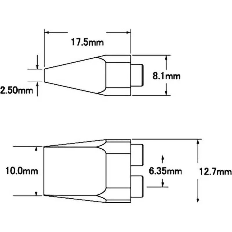 METCAL Chip Cartridge Type D / Dual 10 mm Dimension 405℃ Max Heat Temperature, SMTC-7CH100D