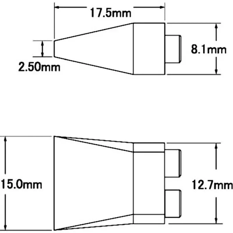 METCAL Chip Cartridge Type D / Dual 15 mm Dimension 405℃ Max Heat Temperature, SMTC-7CH150D