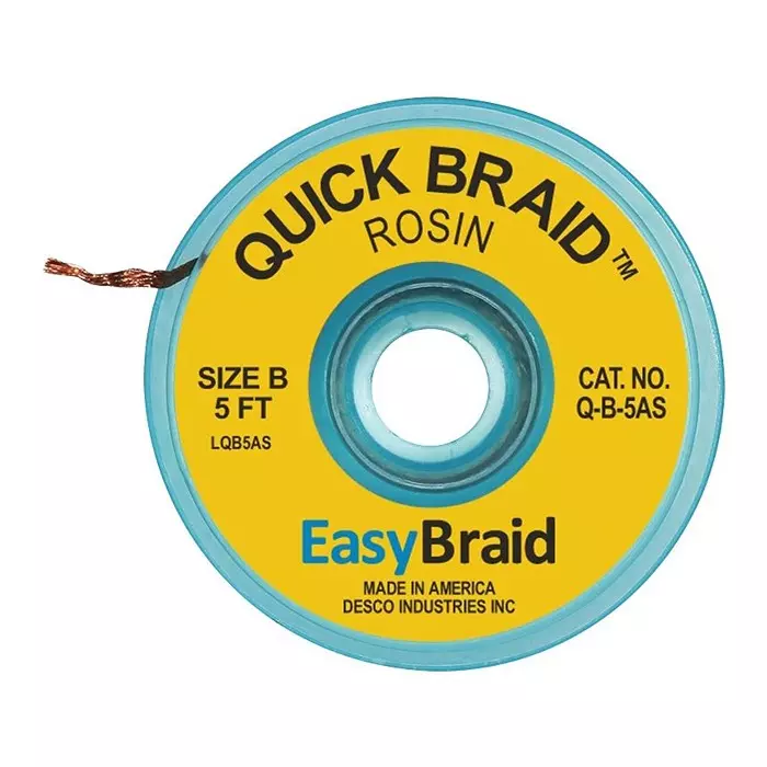 EASYBRAID Desoldering Braid, 5Ft, 25/Pack, Q-B-5AS