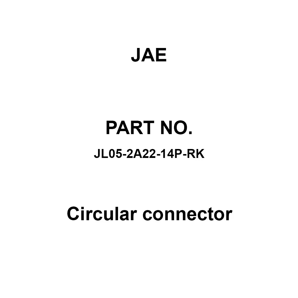 JAE Circular Connector 19 Pole 1000 mΩ Insulation Resistance, JL05-2A22-14P-RK (5 Pcs)