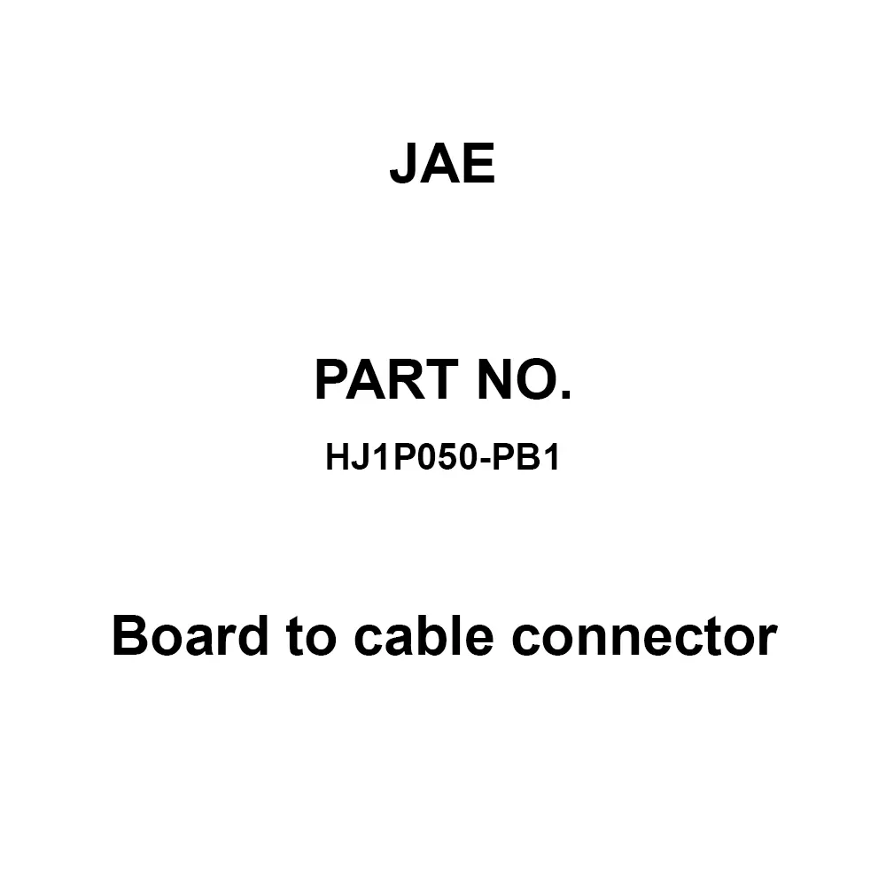 JAE Board To Cable Connector 50 Pole 1000 mΩ Insulation Resistance, HJ1P050-PB1 (10000 Pcs)