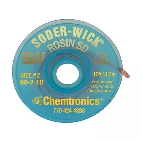 CHEMTRONICS Desoldering Braid, 1.5Mm, 3.0M, 80-2-10