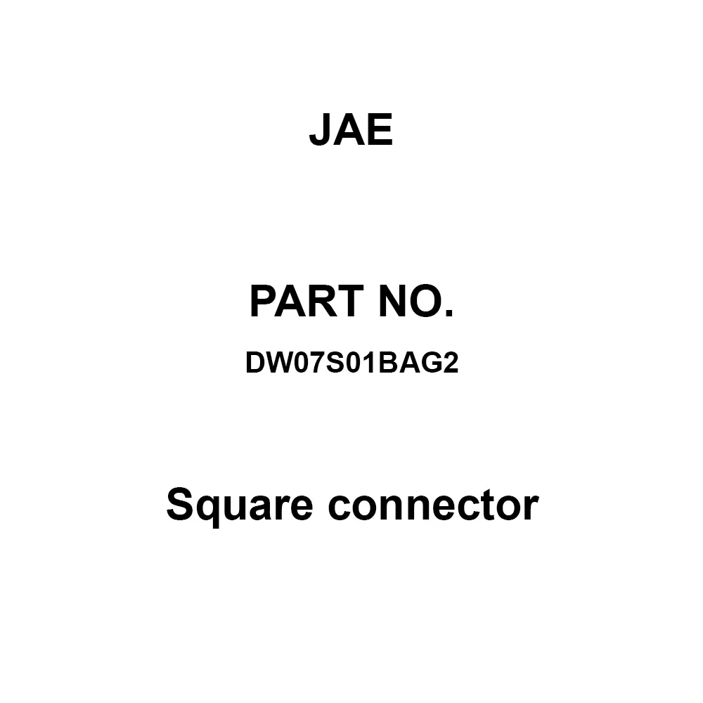 JAE Square Connector 1 Pole Socket, DW07S01BAG2 (100 Pcs)