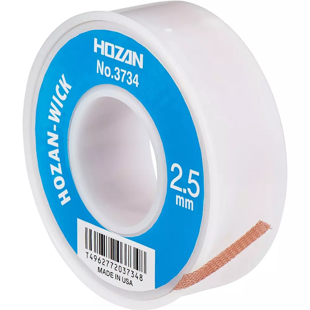 HOZAN Solder Suction Wire Copper Desoldering Wick 1.5mm Width, NO.3734