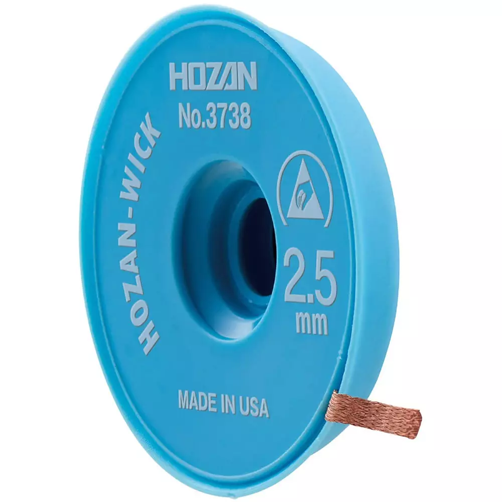 HOZAN Solder Suction Wire Copper Desoldering Wick 3.0mm Width, NO.3738