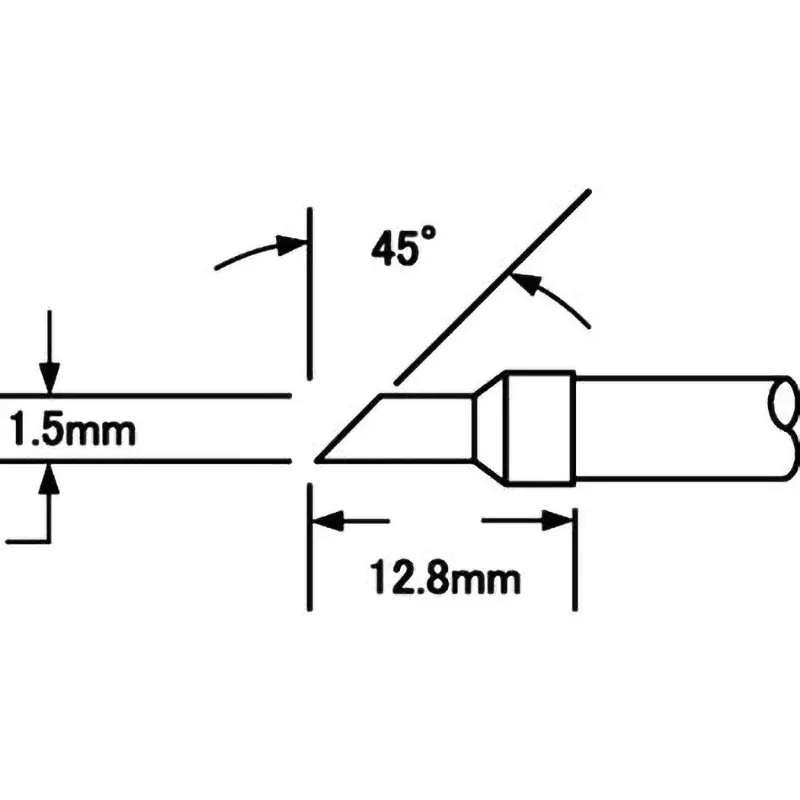 METCAL Chip Cartridge C Type 12.8 mm Dimension 352℃ Max Heat Temperature, STTC-J 001CT