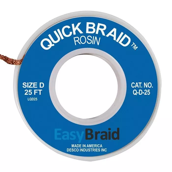EASYBRAID Desoldering Braid, 0.1" X 25Ft, Blue, Q-D-25