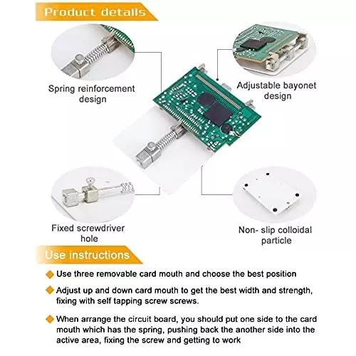 SCHOFIC PCB Circuit Board Holder for Mobile Phone & Other ‎White (Pack of 5)