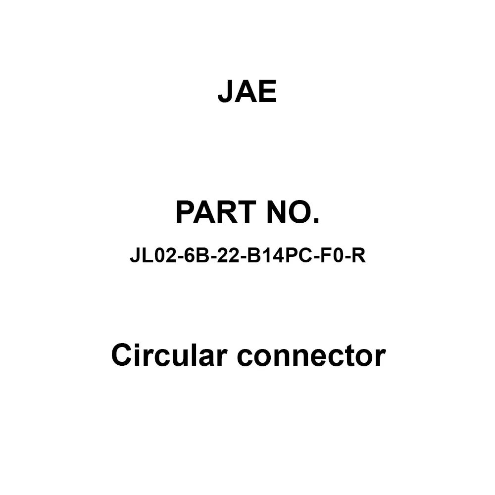 JAE Circular Connector 19 Pole 5000 mΩ Insulation Resistance, JL02-6B-22-B14PC-F0-R (5 Pcs)