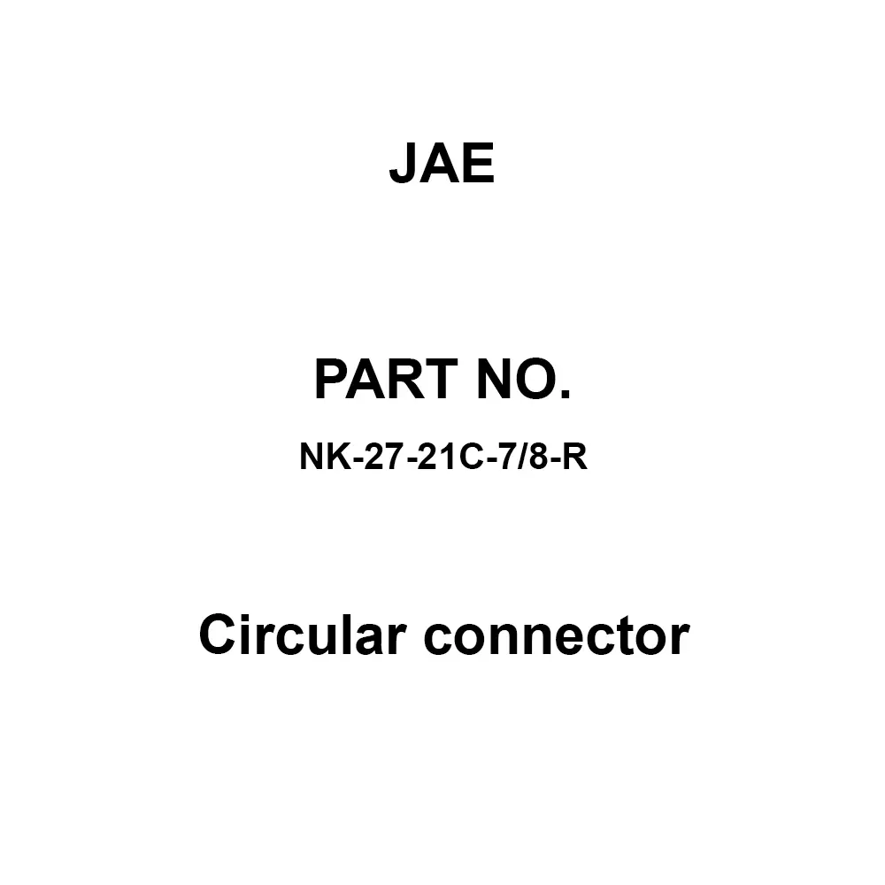 JAE Circular Connector 27 Pole 5000 mΩ Insulation Resistance, NK-27-21C-7/8-R (5 Pcs)