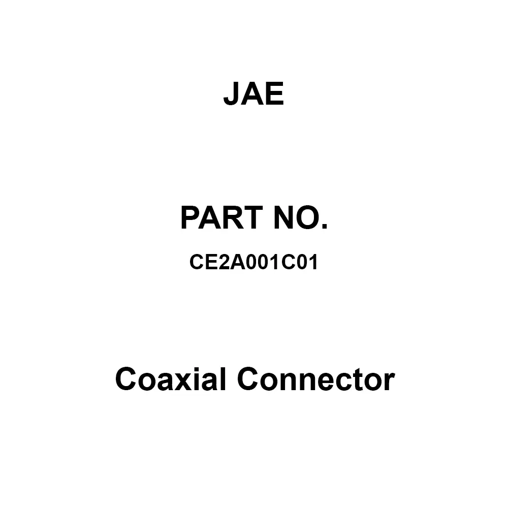 JAE Coaxial Connector 100 mΩ 50Ω:-30 to +105
75Ω:-30 to +70°C, CE2A001C01 (180 Pcs)