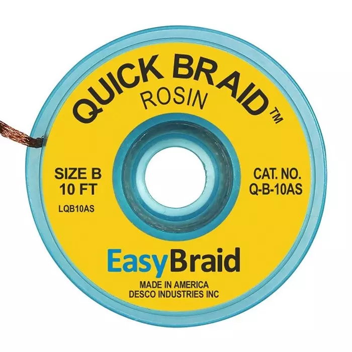 EASYBRAID Desoldering Braid, 10Ft, 25/Pack, Q-B-10AS
