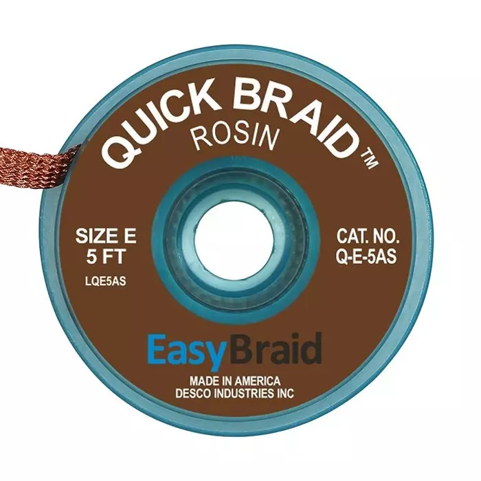 EASYBRAID Desoldering Braid, 5Ft, 25/Pack, Q-E-5AS