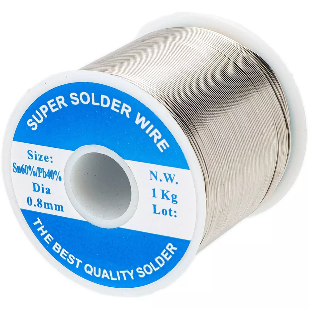 MonotaRO Roll Solder Wire mass 1 kg Wire Diameter Φ 0.8 mm Alloy Composition Sn (tin) 60%, Pb (lead) 40% Wt%, RH60-R0.8 (Roll of 1 Pcs)
