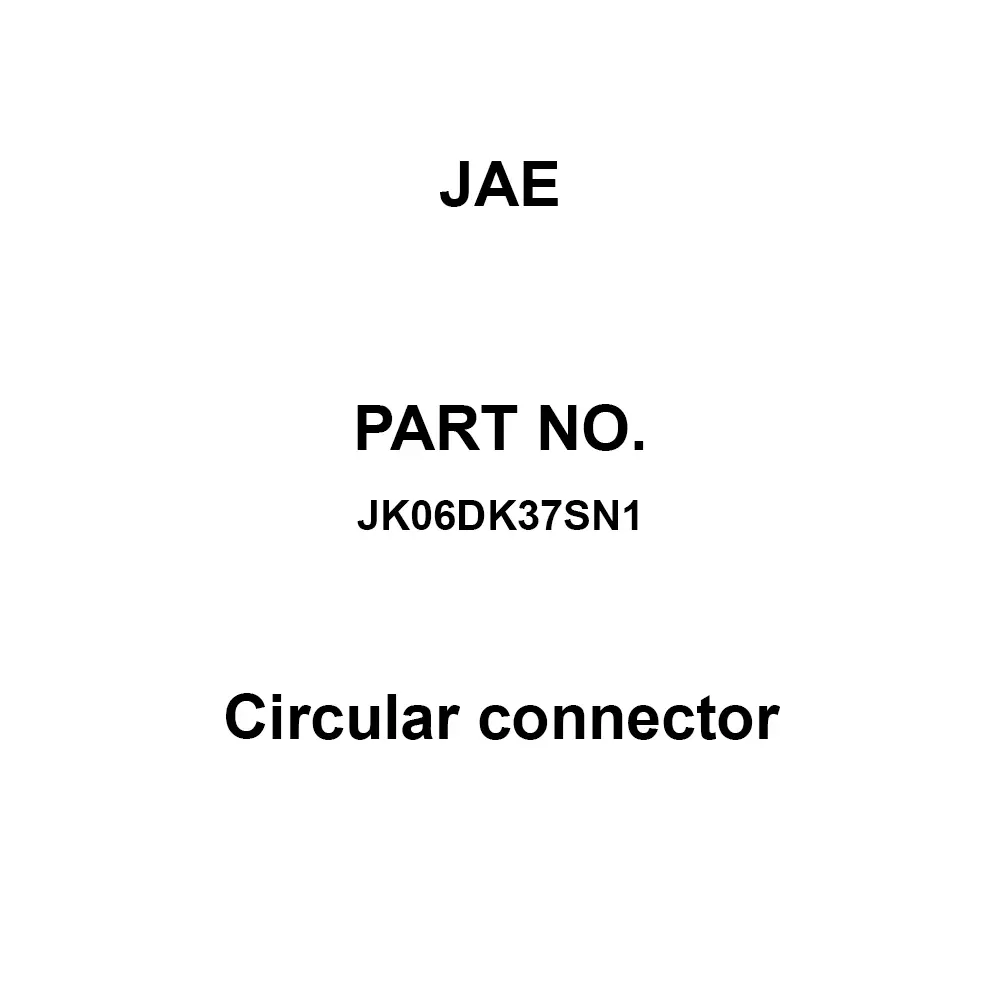 JAE Circular Connector 37 Pole 5000 mΩ Insulation Resistance, JK06DK37SN1 (5 Pcs)