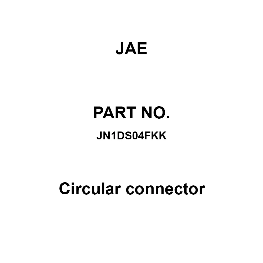 JAE Circular Connector 4 Pole 1000 mΩ Insulation Resistance, JN1DS04FKK (10 Pcs)