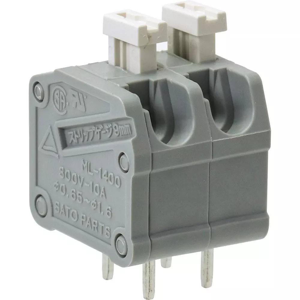 Sato Parts Screwless Terminal Block For Printed Circuit Board Ml-1400, ML-1400-S1-2P