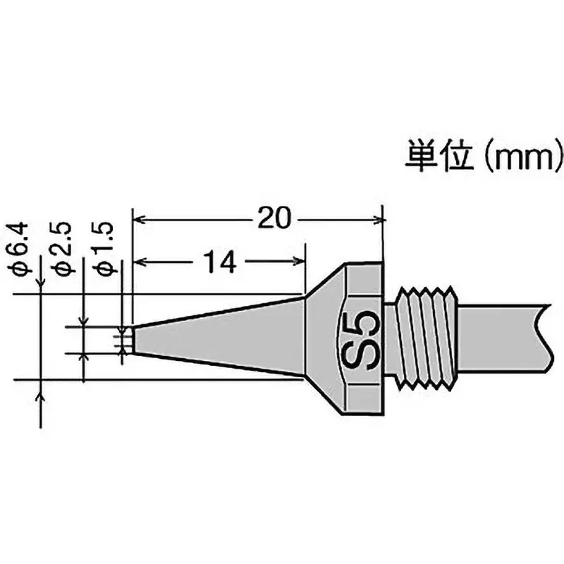 Goot Replacement Nozzle Φ1.5 Slim, TP-100N-S5