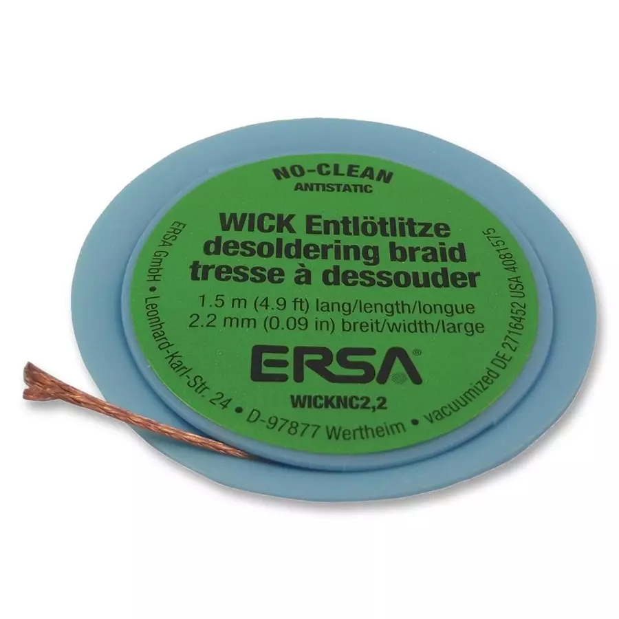 ERSA DESOLDERING BRAID, 2.2M, PK10, 0WICKNC2.2/10 (Pack of 10)