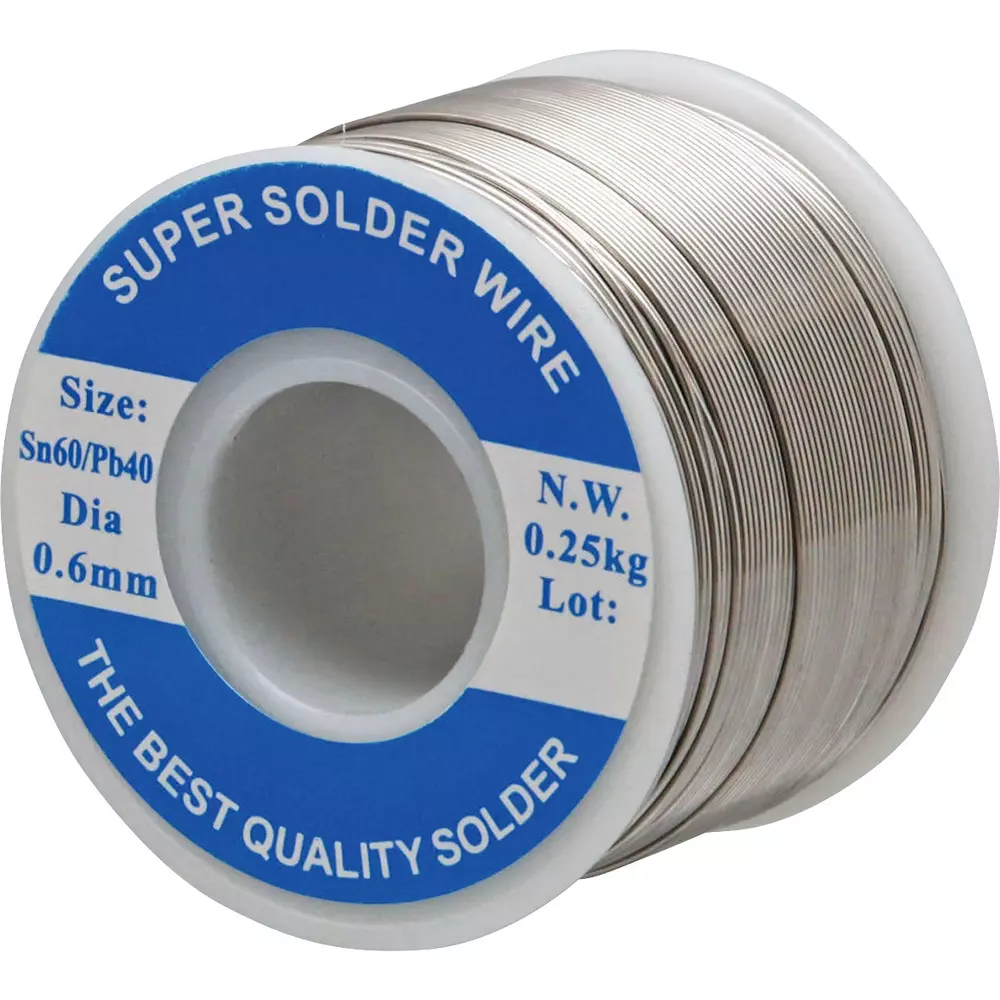 MonotaRO Roll Solder Wire mass 0.25 kg Wire Diameter Φ 0.6 mm Alloy Composition Sn (tin) 60%, Pb (lead) 40% Wt%, RH60-R0.6 (Roll of 1 Pcs)