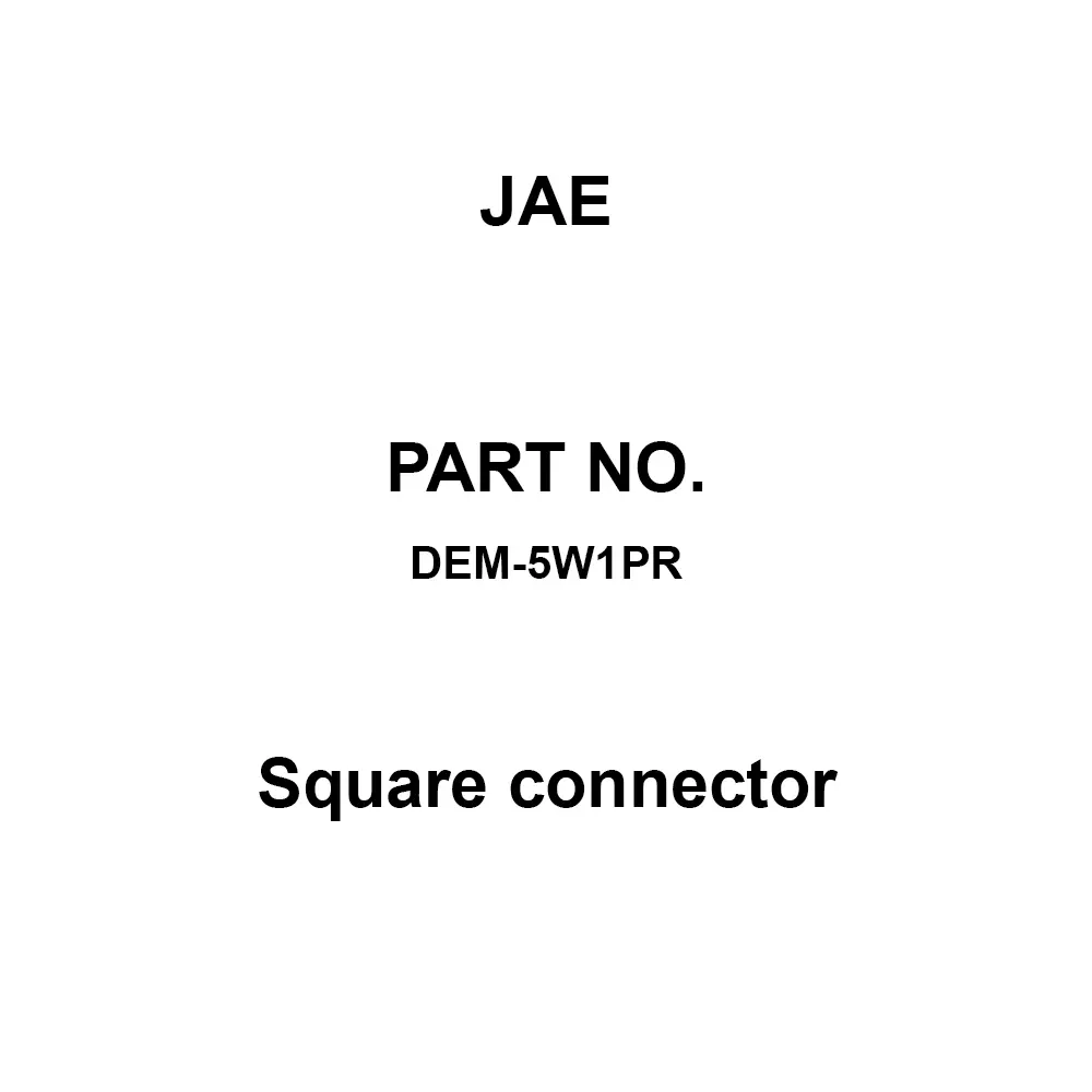 JAE Square Connector 5 Pole Wire Side Connector, DEM-5W1PR (5 Pcs)