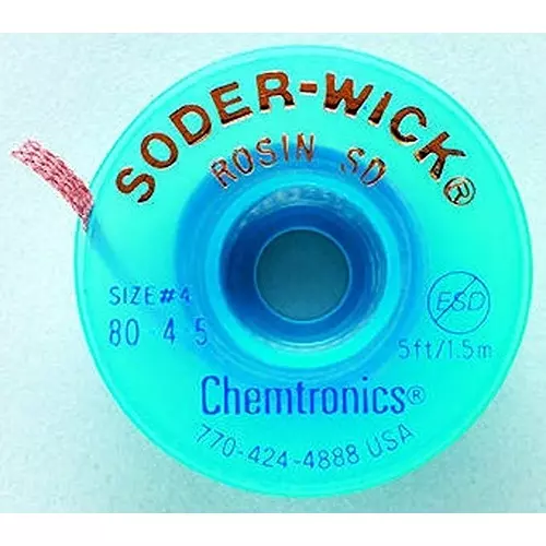 CHEMTRONICS Braid, Desoldering, Rosin Sd, 5Ft, 80-6-5