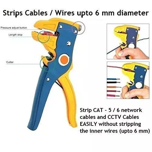 SCHOFIC Cable Wire Insulation Stripper Cutter ‎Blue, ‎DLX02