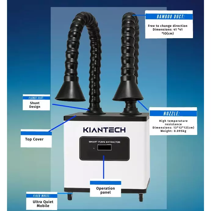 NVEE1 KianTech Fume Extractor 20-200 W 110/220 V 320 m³/h, FE2200