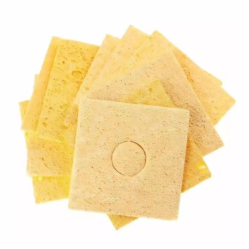 GLOBALSS Cleaning Sponge 60x60 mm Yellow for Soldering Work (Pack of 100)