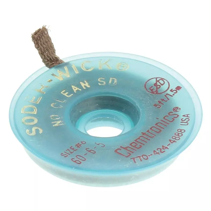CHEMTRONICS Braid, Desoldering, No Clean Sd, 5Ft, 60-6-5