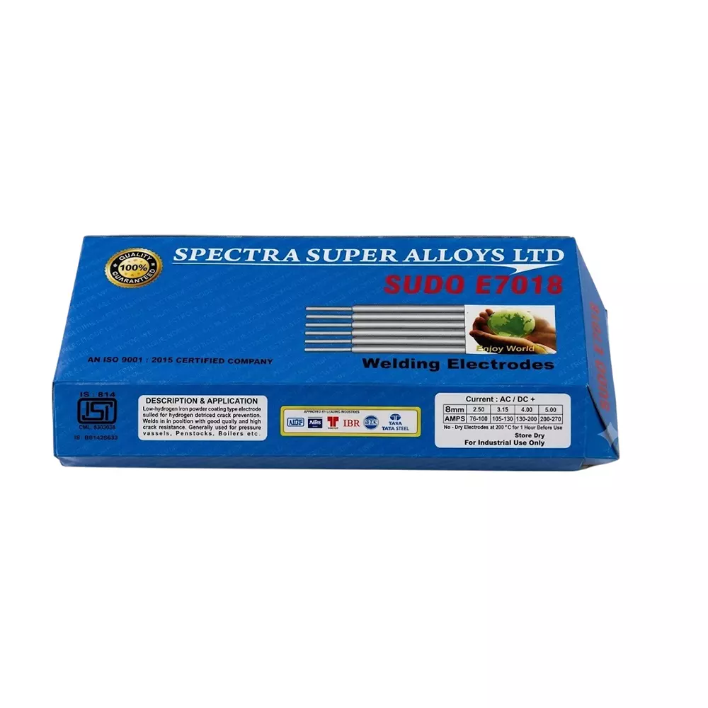 Sudo 16 Kg Welding Electrode Low Hydrogen Iron Powder Coated E7018 Classification 3.15 mm Diameter and 450 mm Length