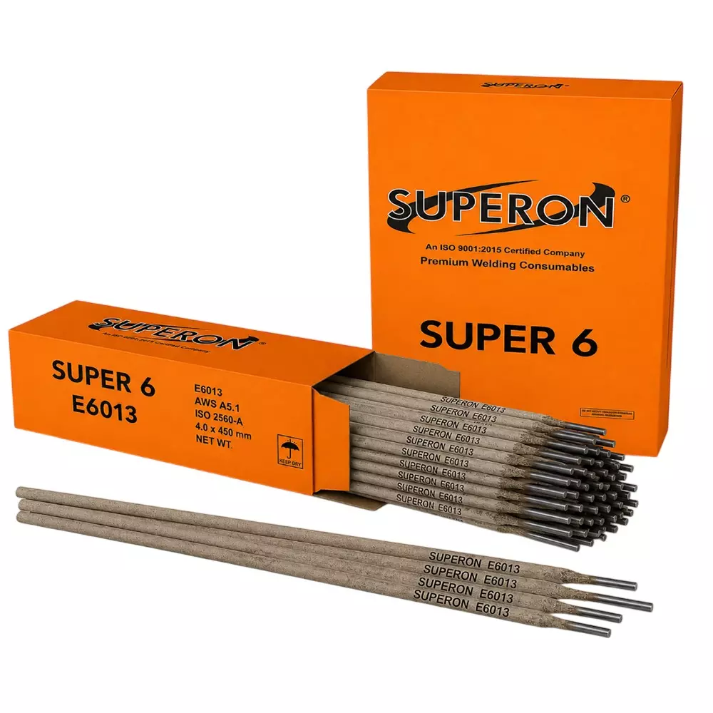 Superon Super 6 Mild Steel Welding Electrodes E6013 Rutile Coated 4 x 450 mm Size 20 Kg Weight (Pack of 5 Box)
