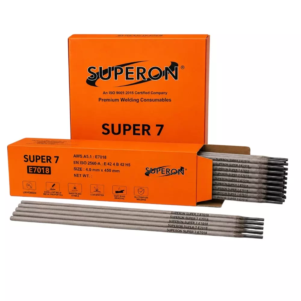 Superon Super 7 Mild Steel Welding Electrodes E7018 4 x 450 mm Size 20 Kg Weight