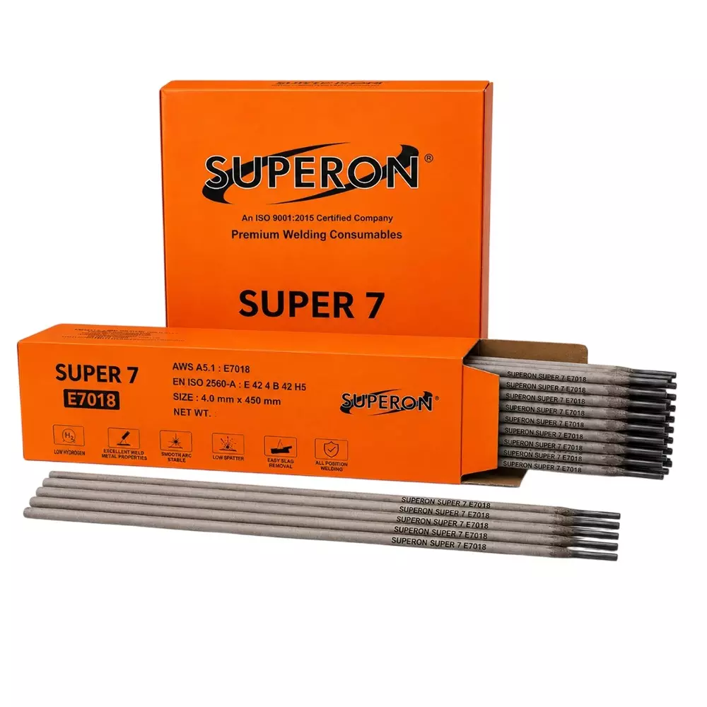 Superon Super 7 Mild Steel Welding Electrodes E7018 4 x 450 mm Size 20 Kg Weight (Pack of 2 Box)