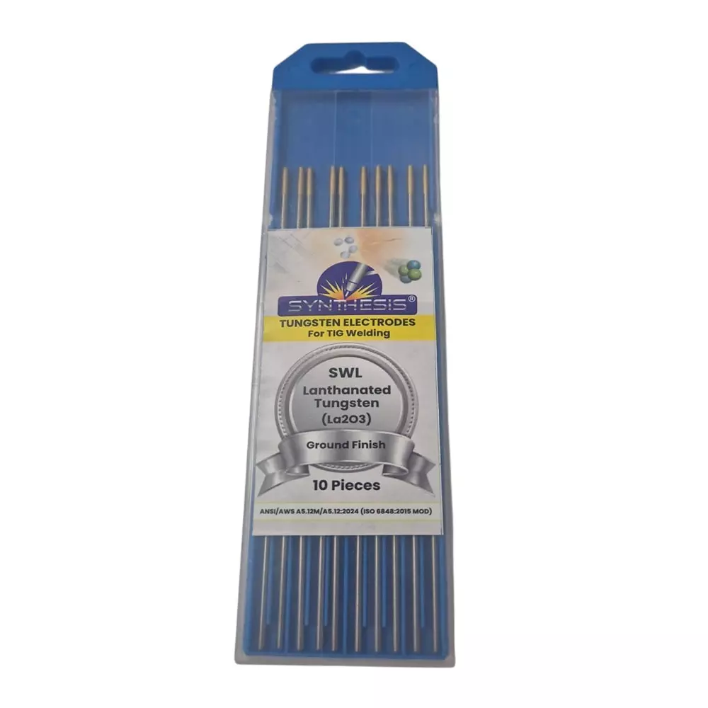 Synthesis SWL Lanthanated Tungsten Electrodes Yellow Tip Color 4 mm Diameter Ground Finish for TIG Welding Use, (Pack of 10 Pcs)