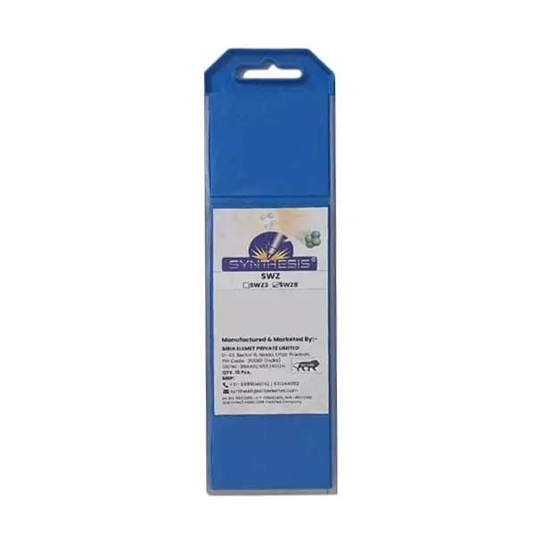 Synthesis SWZ Zirconiated Tungsten Electrodes Blue Tip Color 4 mm Diameter Ground Finish for TIG Welding Use, (Pack of 10 Pcs)