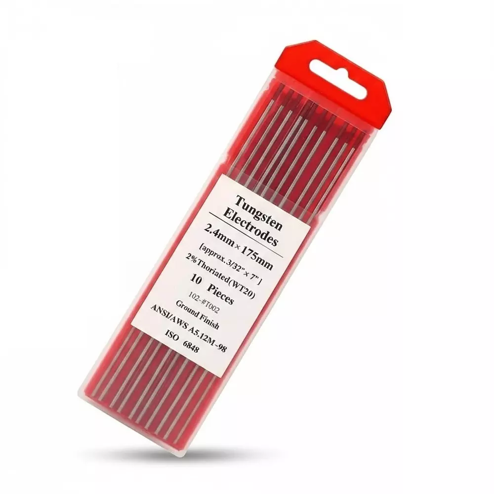 GENERIC Tungsten Rod Red & Silver Ground Finish 2.4 mm Rod Diameter for Industrial Use, (Pack of 10 Pcs)