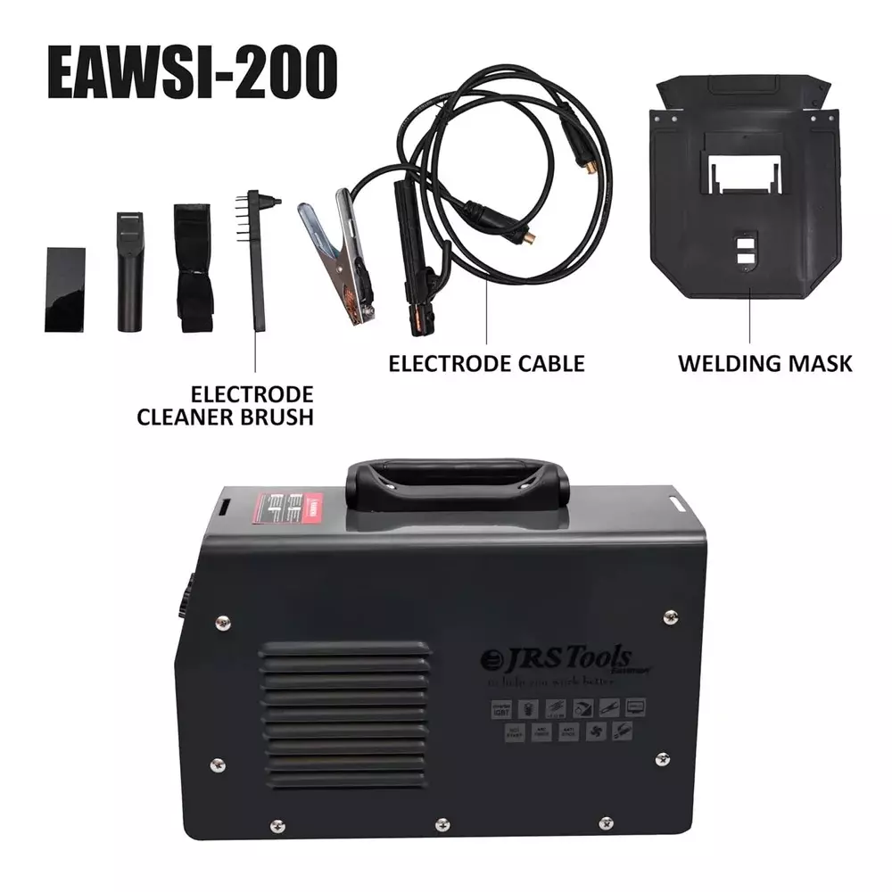 jrs-drive-200-amp-arc-welding-machine-igbt-technology-and-1-phase-eawsi-200-with-accessories