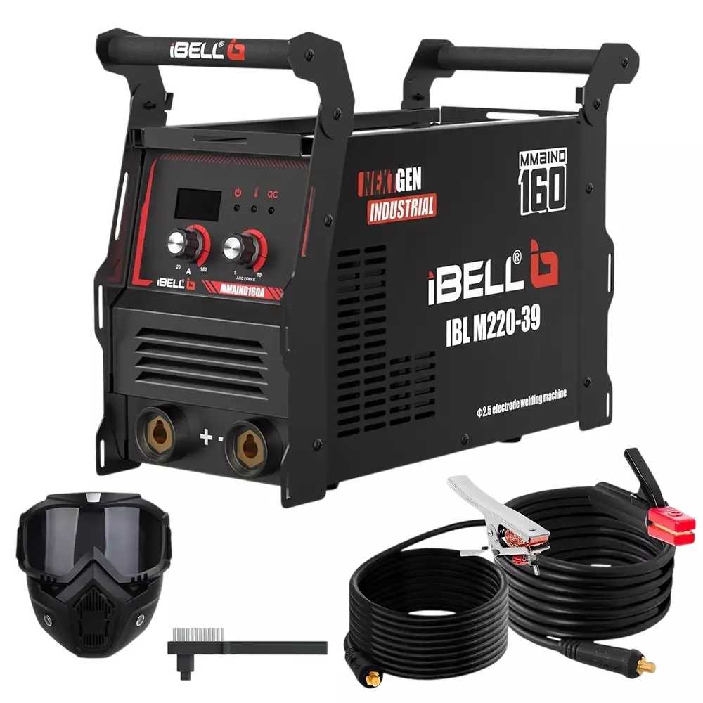 IBELL MMA Inverter Welding Machine 220 A 1 Phase Advanced IGBT Technology 7.2 kVA Input Capacity with Accessories, IBL M220-39