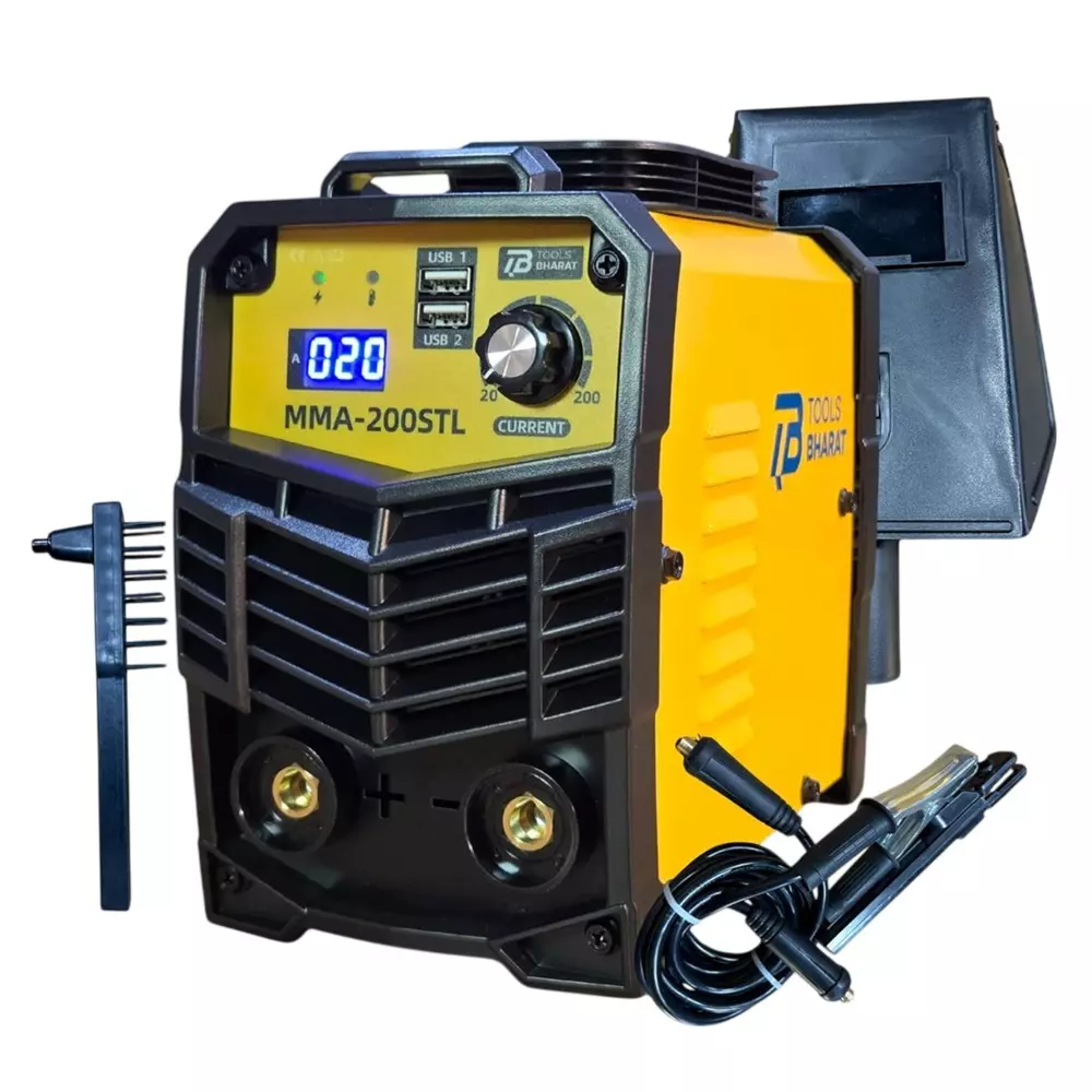 Bharat Tools Inverter Arc Welding Machine IGBT Technology 120 Amp 4.6 kW Rated Input Power, MMA-200STL