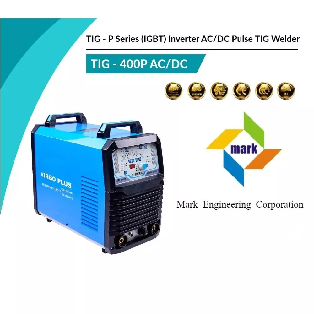 Virgo Plus Inverter AC/DC PuIse TIG/EEA IGBT Welding Machine 20 A Current 3 Phase Electric for Industrial Use, TIG-400P AC/DC