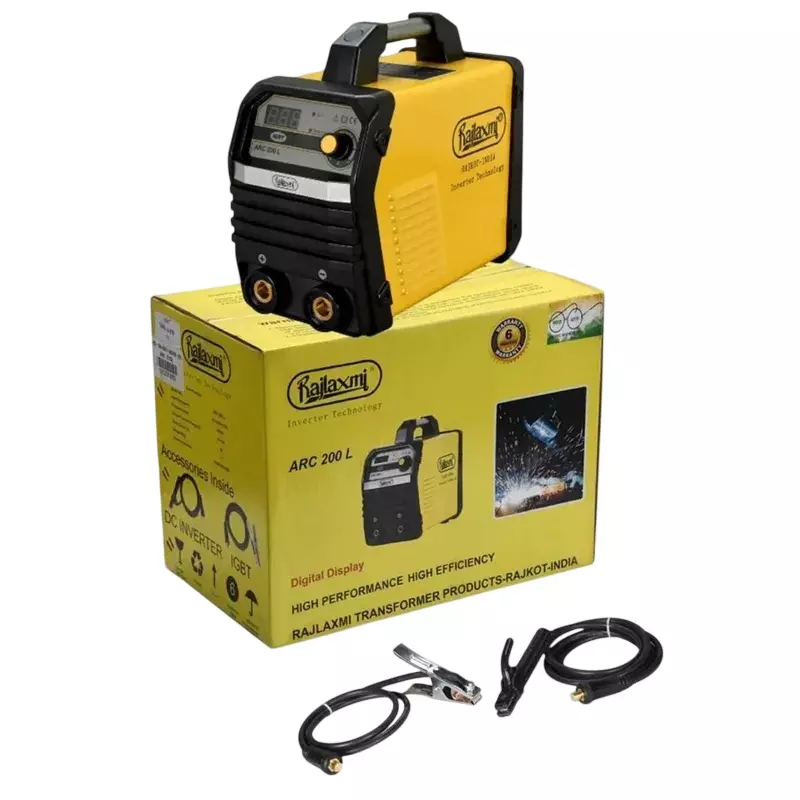 Rajlaxmi 200 Amp Arc Welding Machine 1 Phase IGBT Inverter Technology with Digital Display, ARC 200L