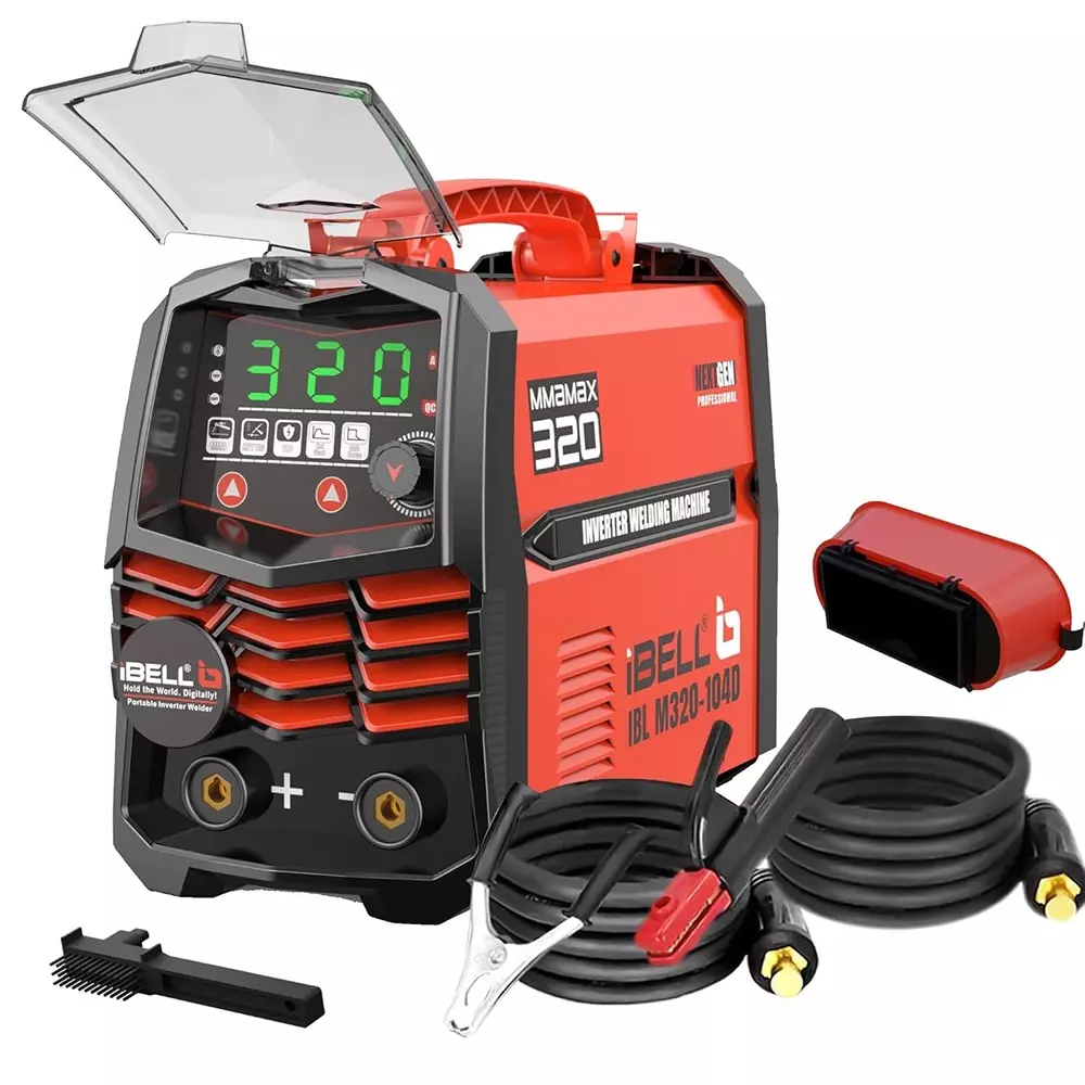 IBELL 2-in-1 MMA & Lift TIG Welding Machine 320 A Max. Output Current 1 Phase Advanced IGBT Inverter Technology with Accessories, M320-104 D